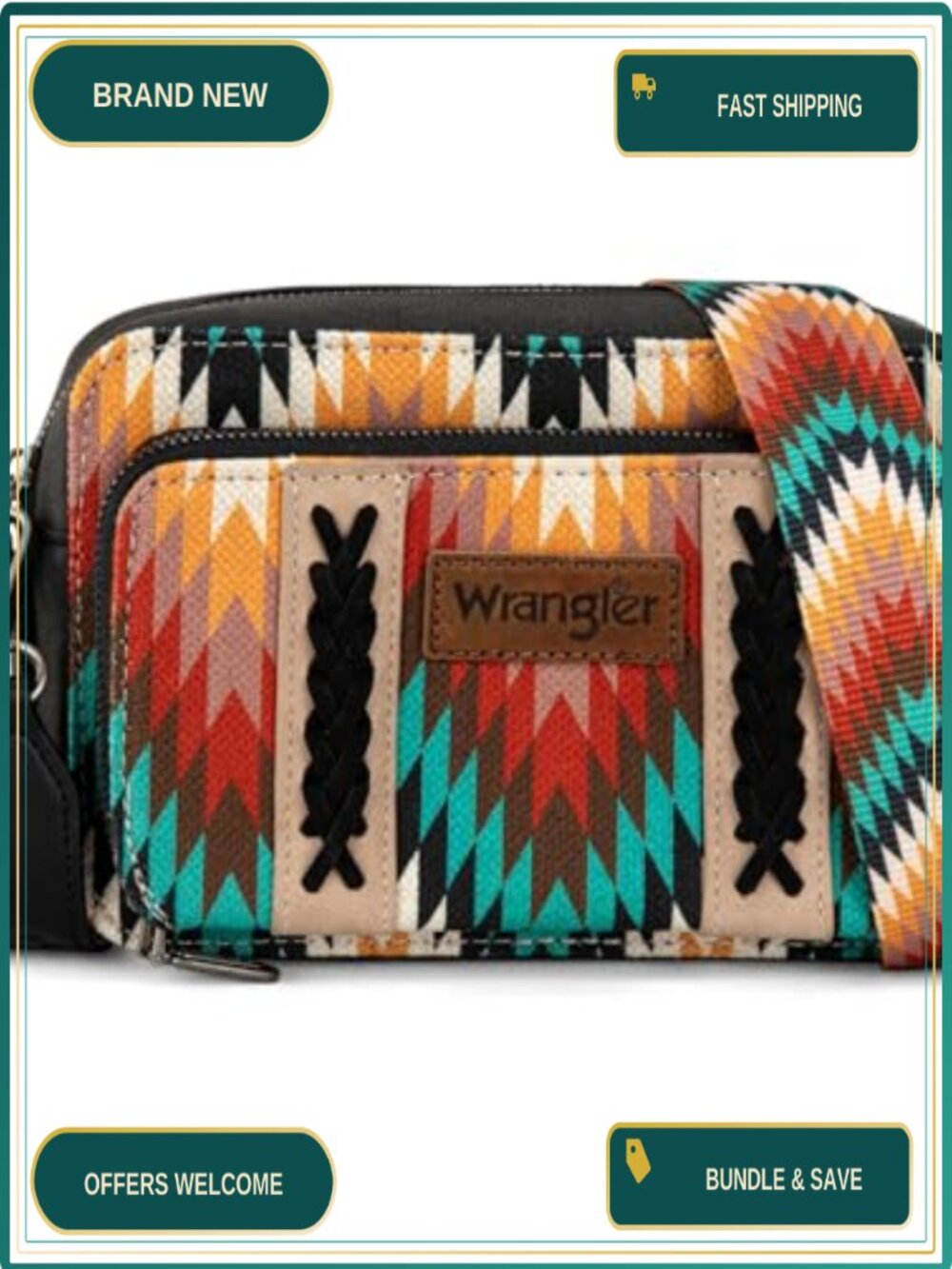 Aztec Crossbody Bag Multi Pocket Shoulder Wallet Purse Satchel